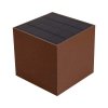 Oprawa ścienna solarna V-TAC 9W LED COB regulowana brąz corten kostka 15x15cm IP65 VT-11109 4000K 860lm